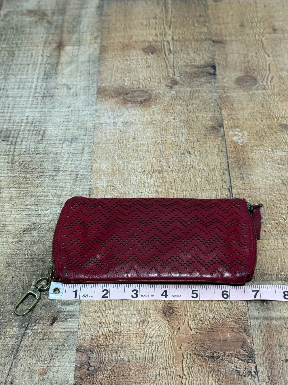 HOBO INTERNATIONAL~SPARK~Crimson RED Leather Double Sided Eye Glass Case